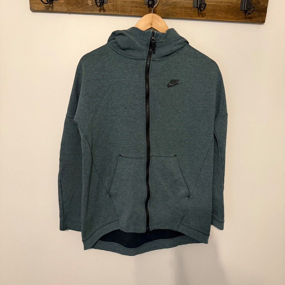 Nike Tech Fleece Full Zip Hoodie Mens XS Dark Green Teal 811710-386
